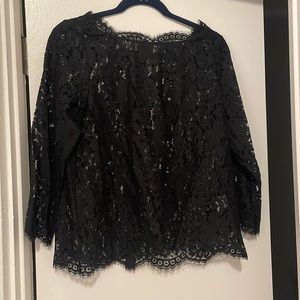Joie black lace blouse